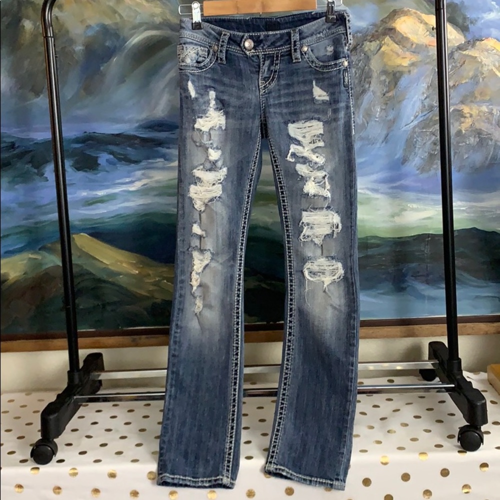 Silver Tuesday straight distressed jeans w25/l30